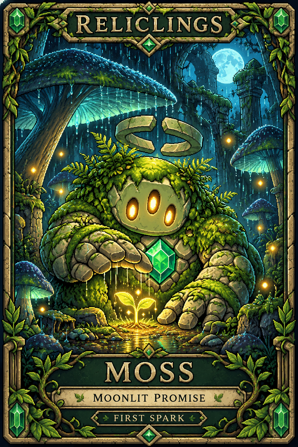 Moss — Moonlit Promise, First Spark card artwork